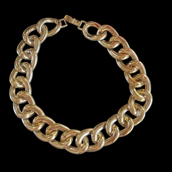 Vintage Napier Gold Tone Chunky Link Necklace 1979 USA Statement Chain 16" - Picture 5 of 7